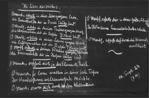 Wandtafelanschrift aus GA 270/III, S. 93