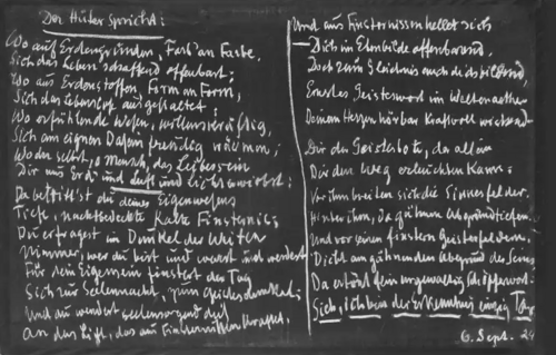 Wandtafelanschrift aus GA 270/III, S. 29