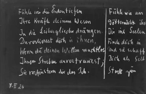 Wandtafelanschrift aus GA 270/I, S. 115