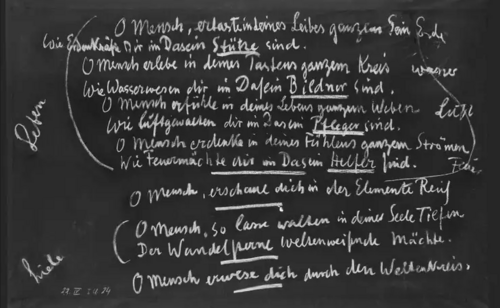 Wandtafelanschrift aus GA 270/I, S. 233