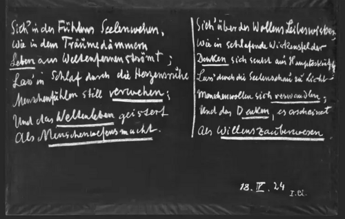 Wandtafelanschrift aus GA 270/I, S. 215