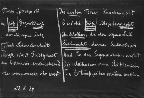 Wandtafelanschrift aus GA 270/I, S. 65