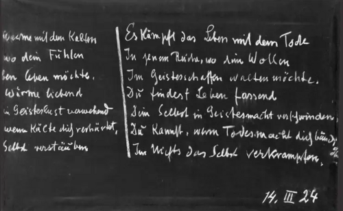 Wandtafelanschrift aus GA 270/I, S. 139