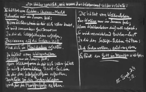 Wandtafelanschrift aus GA 270/III, S. 117