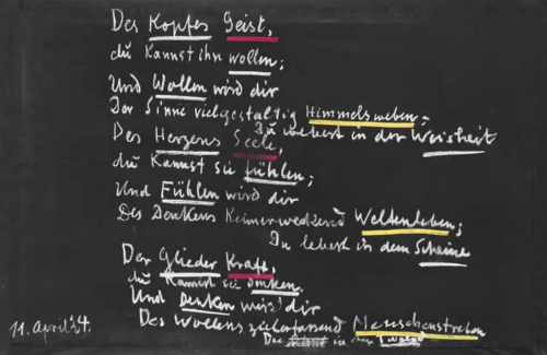 Wandtafelanschrift aus GA 270/I, S. 189